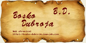 Boško Dubroja vizit kartica
